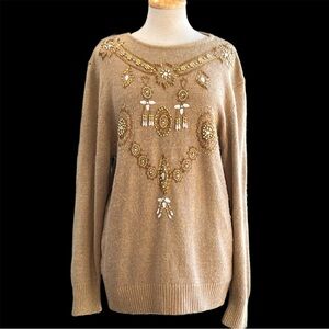 VINTAGE Silk/angora blend beaded Granny Core sweater|large